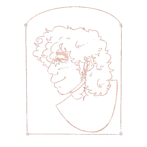 digitally drawn animated gif of a person smiling